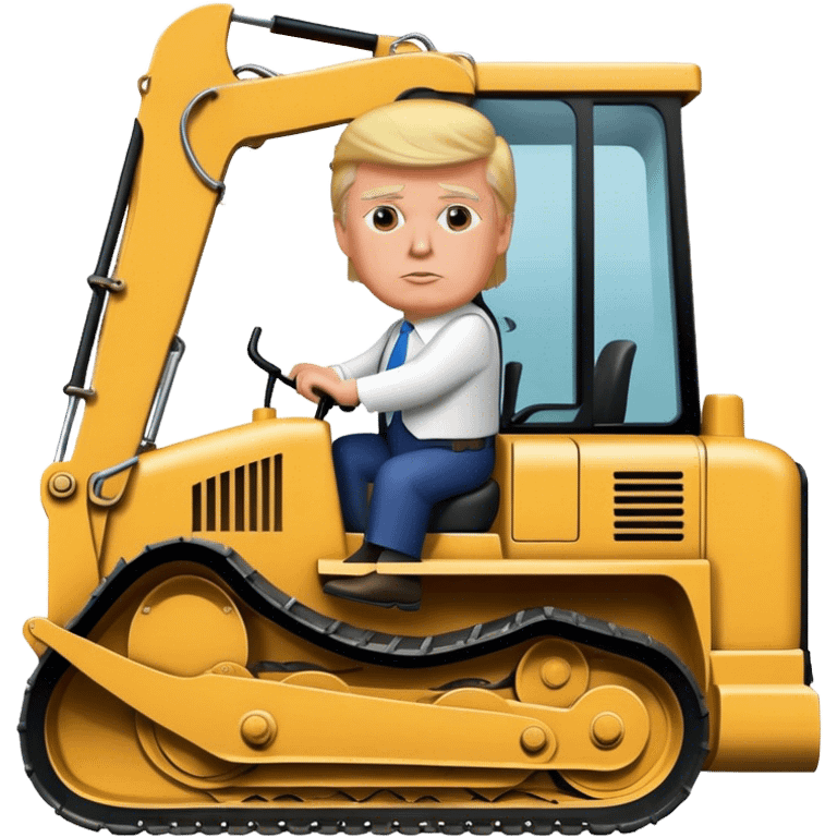 Donald trump riding bulldozer emoji