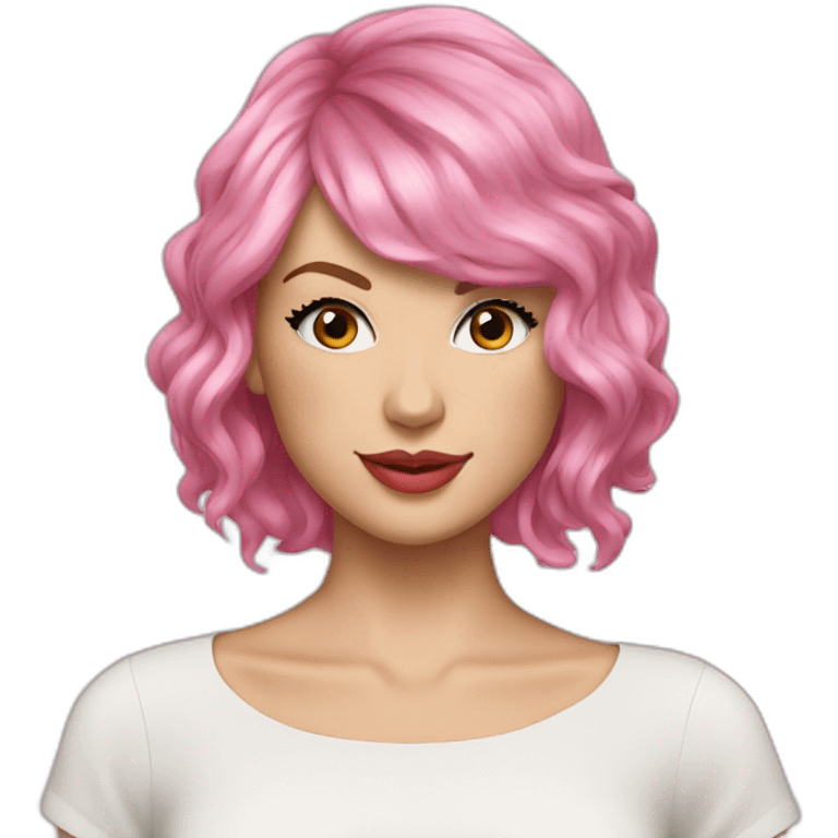 taylor swift with pink hair emoji