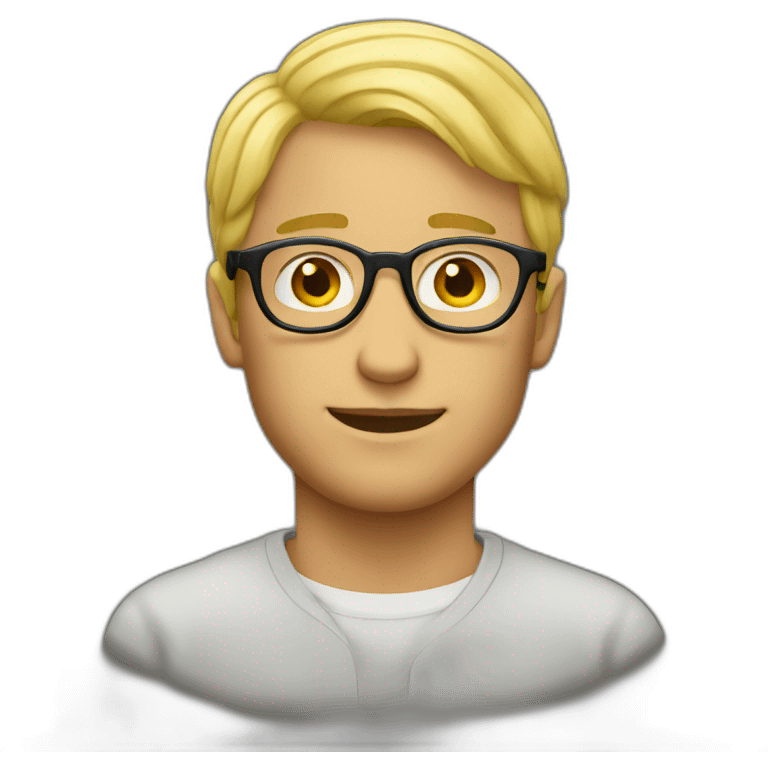 blonde men with round glasses emoji