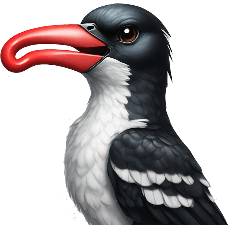 australian magpie with candy cane emoji