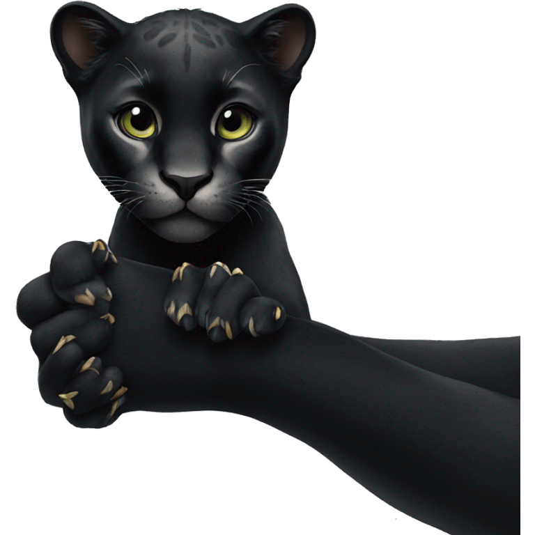 Black panther holding the number 0 in its paws emoji