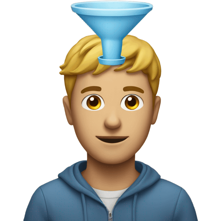 a person with a funnel on his head emoji