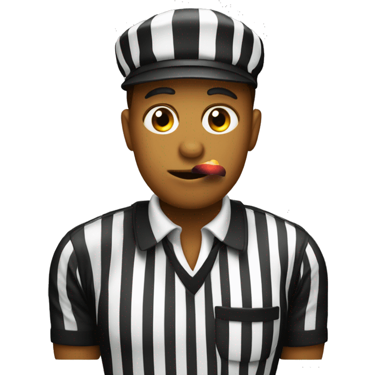 Referee eating peach emoji