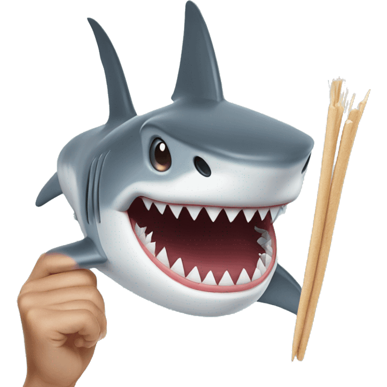 shark with toothpick emoji