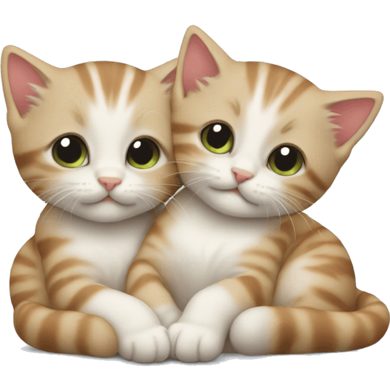 Cute kittens cuddling emoji