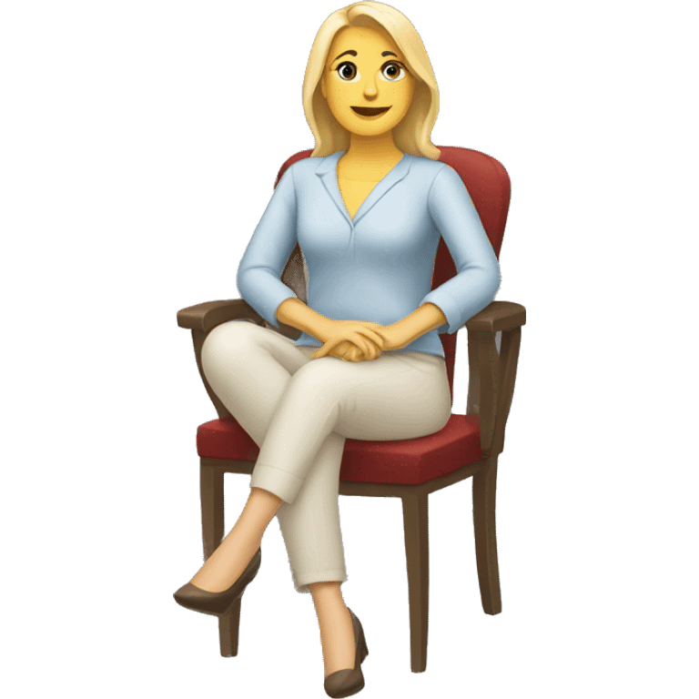 white woman sitting on a chair emoji