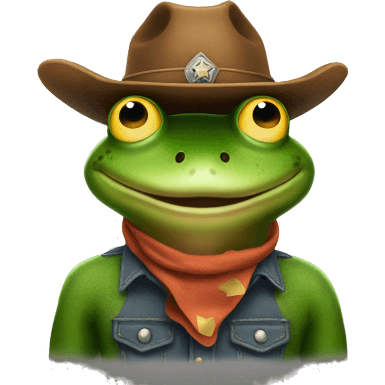 Frog wearing a cowboy hat  emoji