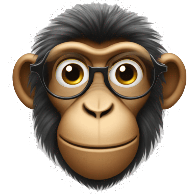 monkey with eyeglass but eyeglass on monkey's hair emoji