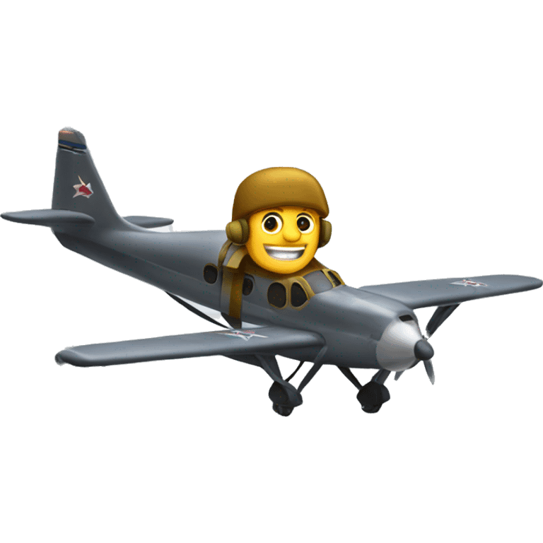 Captain flying plane over a snowcapped mountain  emoji