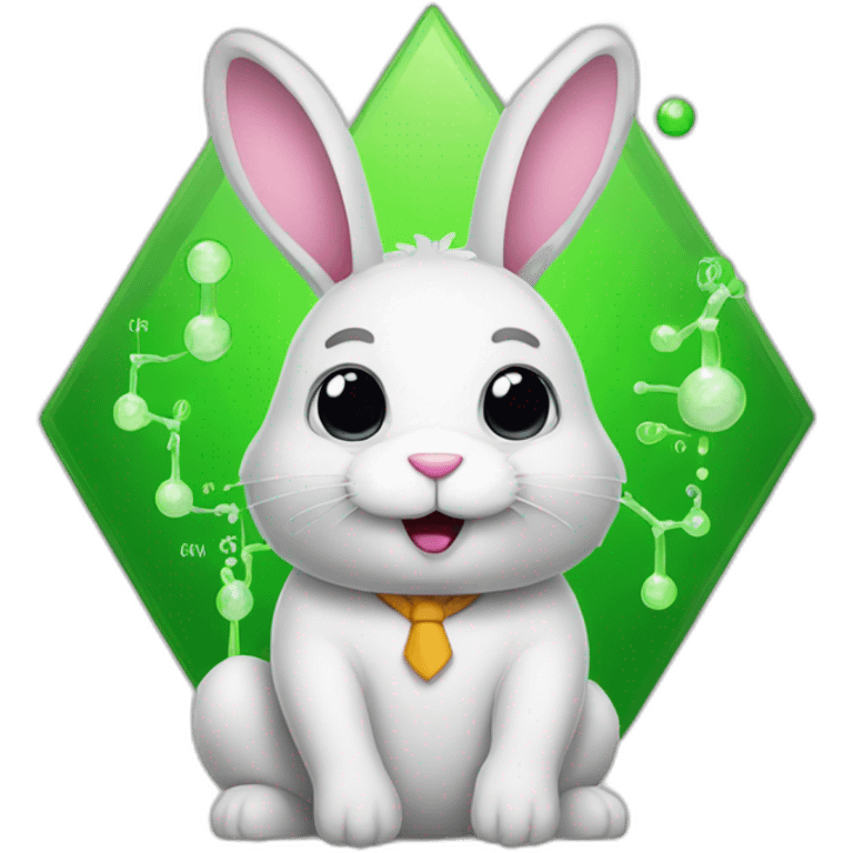 rabbit with a chemistry emoji