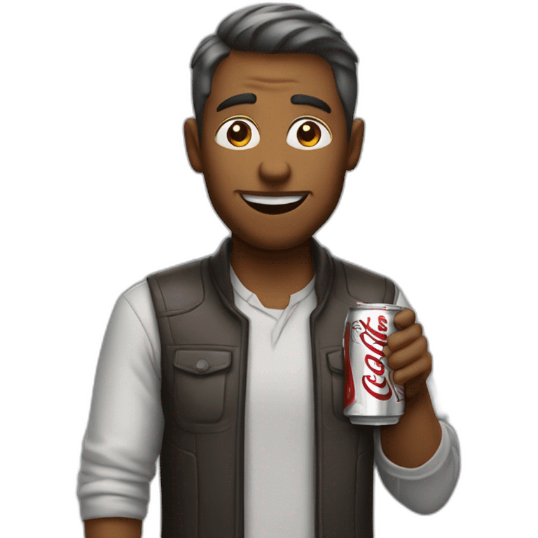 Man drinking diet coke emoji