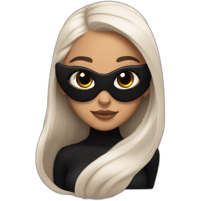 Ariana grande with  black rabbit mask emoji