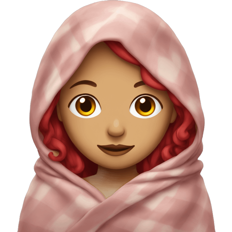 girl with cherry hair in a blanket emoji