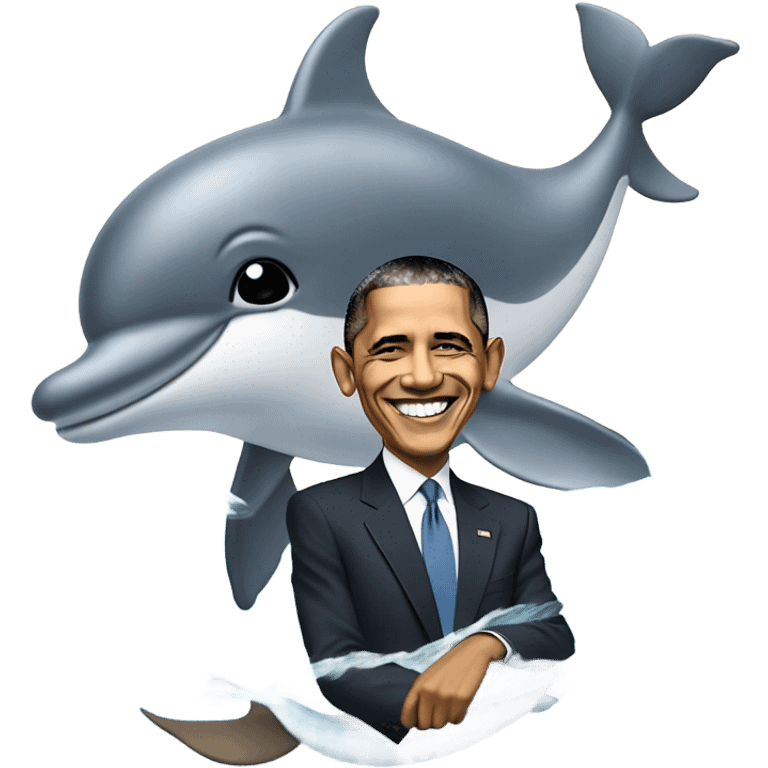 Obama riding a dolphin emoji