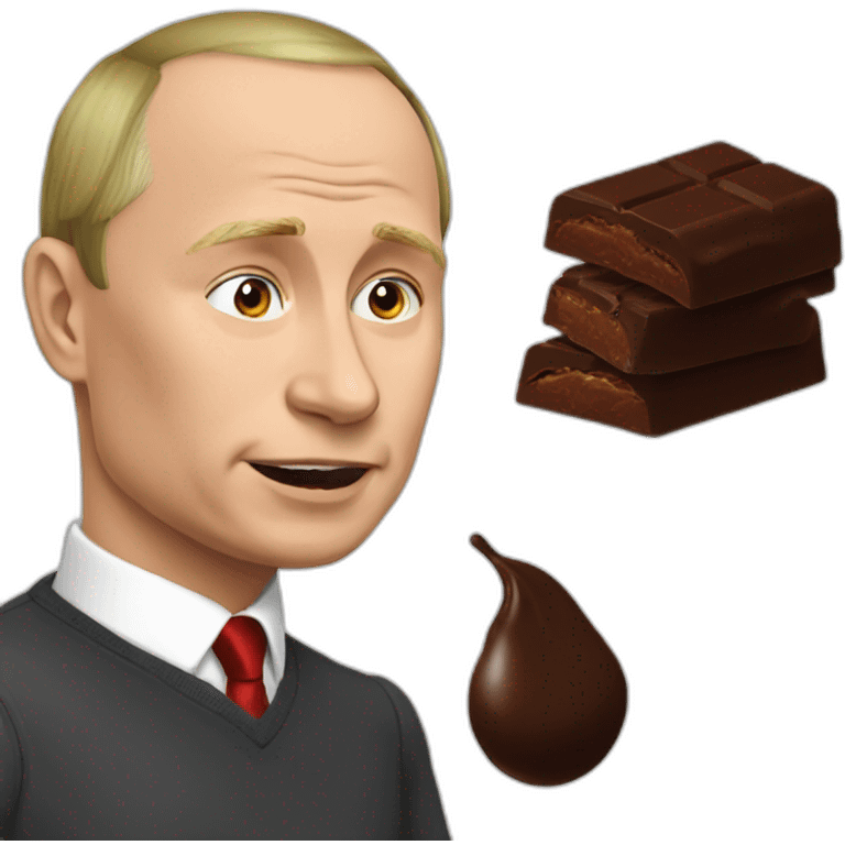 Putin eat chocolate emoji