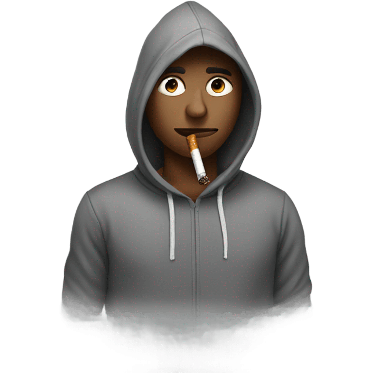 Person in hoodie smoking  emoji