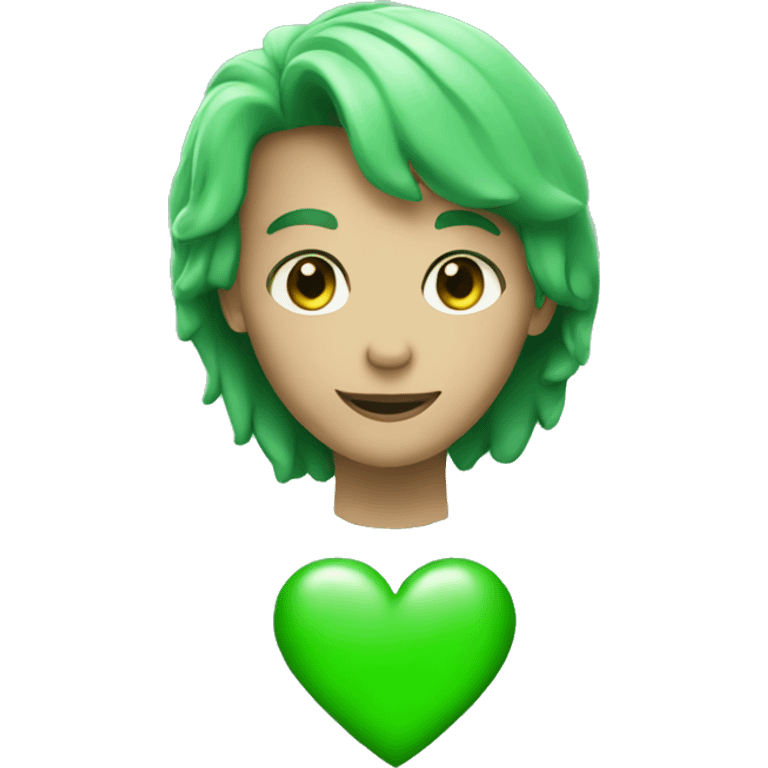 Green matte heart emoji