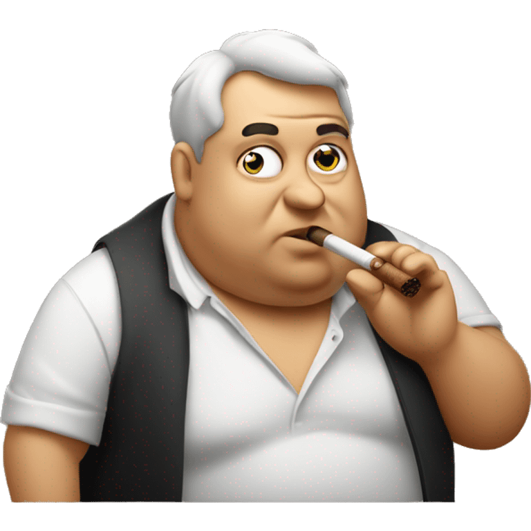 fat lazy guy smoking cigar emoji