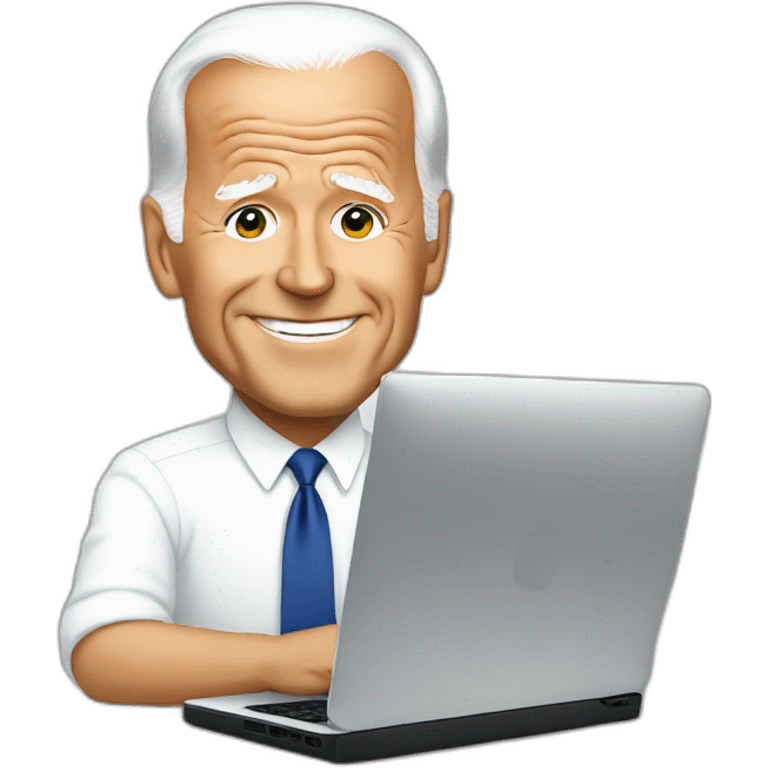 Joe Biden with a pc emoji