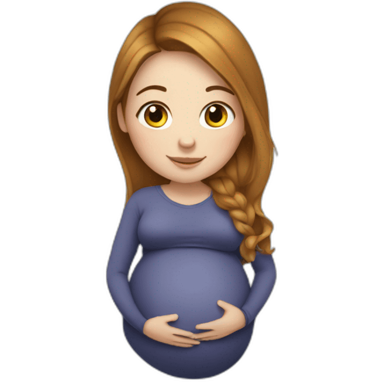 pregnant young woman white skin emoji