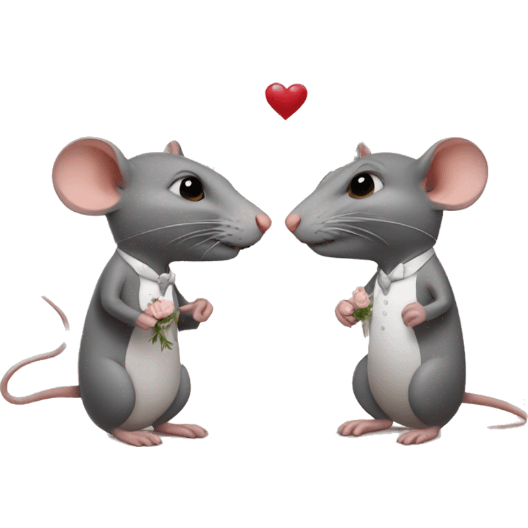 Two rats getting married emoji