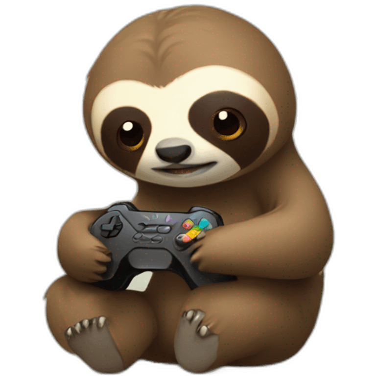 Sloth playing video games emoji