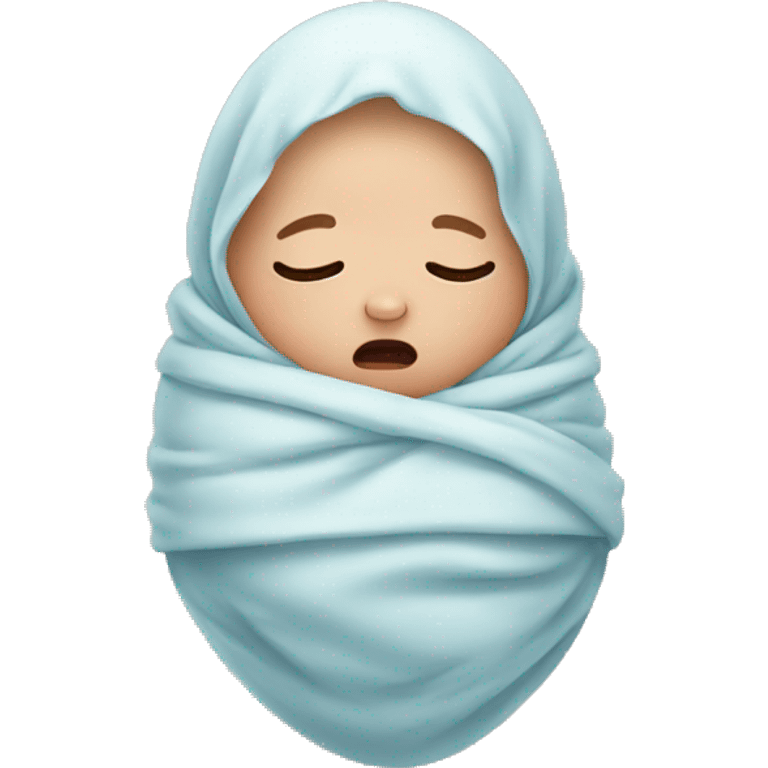 Swaddled crying baby emoji