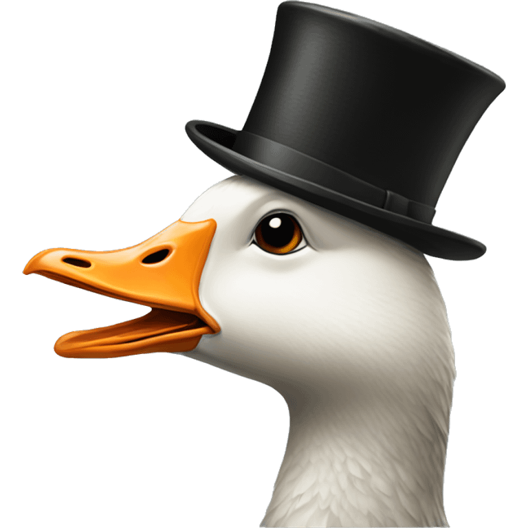 Goose with a tophat emoji