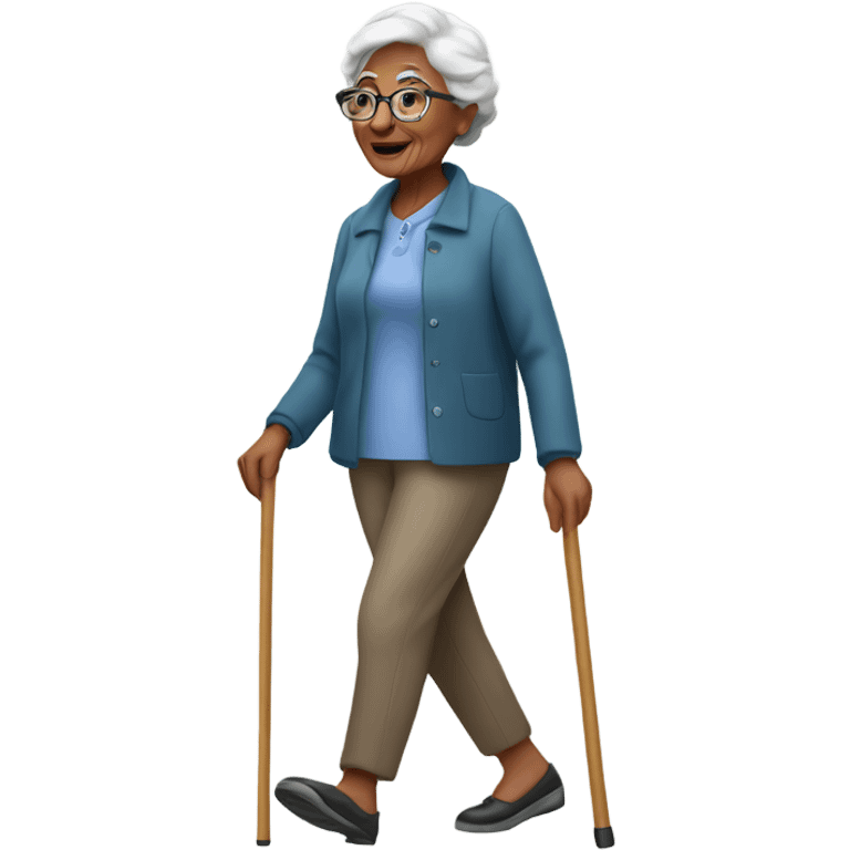 Grandma walking with cane  emoji