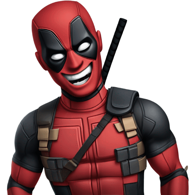 Deadpool winking emoji