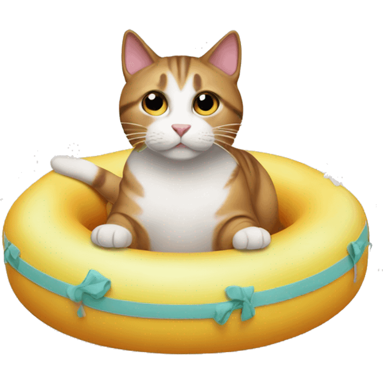 cat on floatie emoji