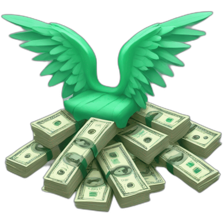 pile of cash with wings 3d emoji emoji