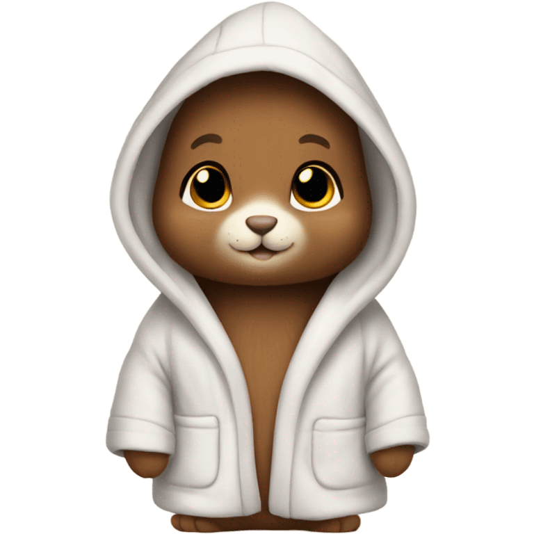 brown bunny in a robe emoji