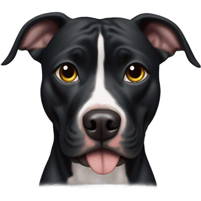 Black pit bull afraid of everything emoji