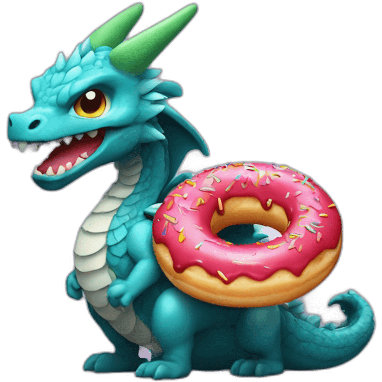 Dracofeu mangeant un donuts emoji