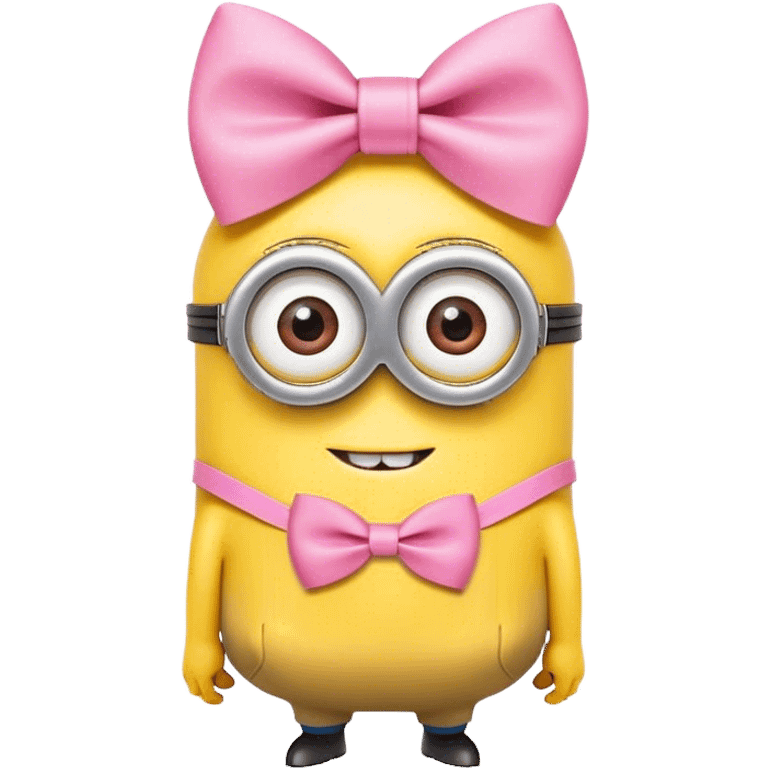 minion wearing a pink bow  emoji