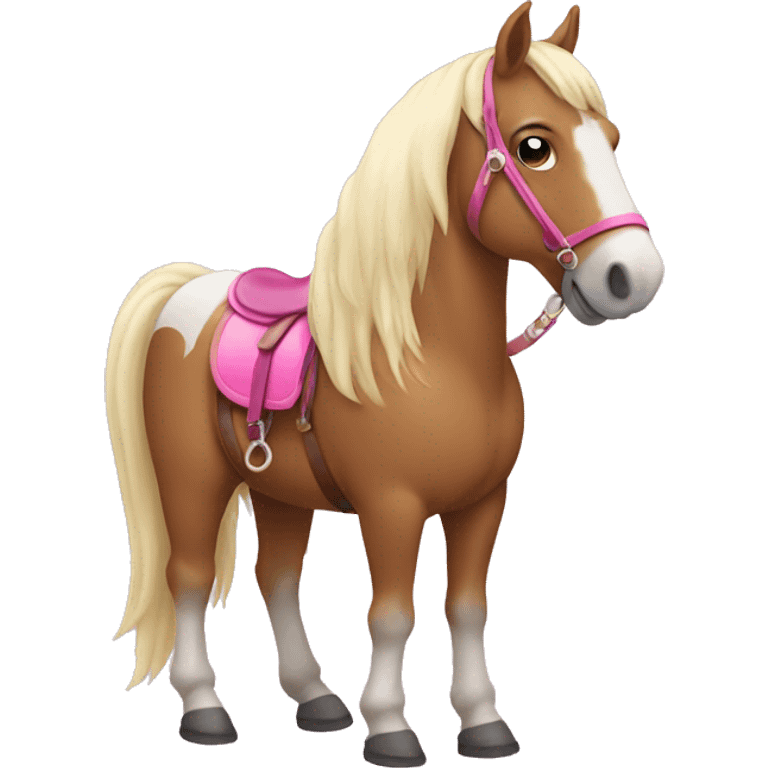 Horse with a pink saddle emoji