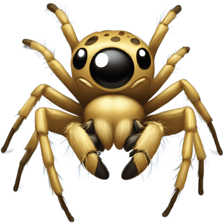 Confused gold jumping spider emoji