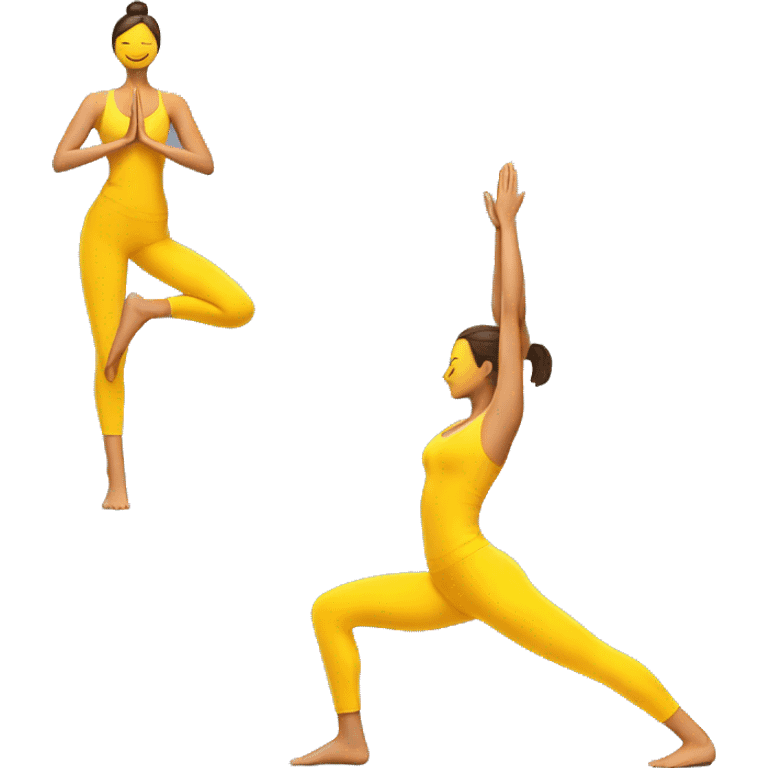 Yoga pose standing on one leg with other in air yellow skin emoji