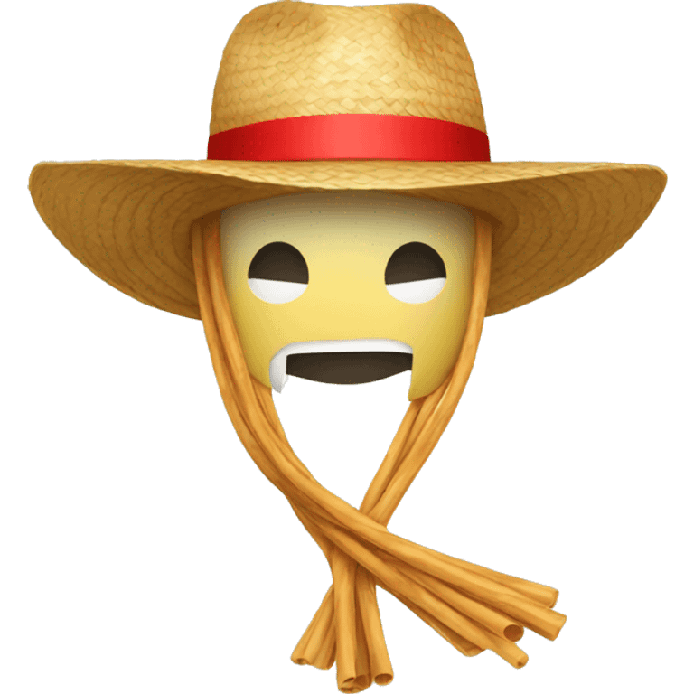 Straw hat with red strip emoji