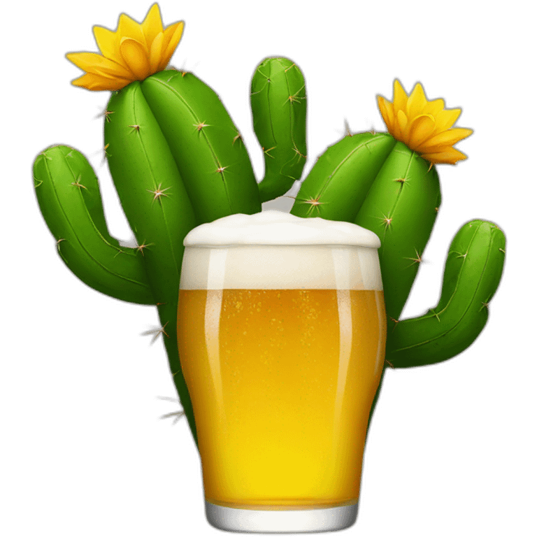 a cactus with two pints of beer emoji