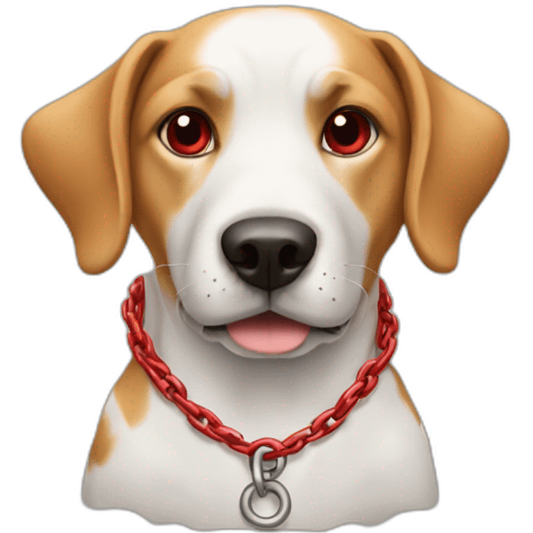 Dog with red chain  emoji