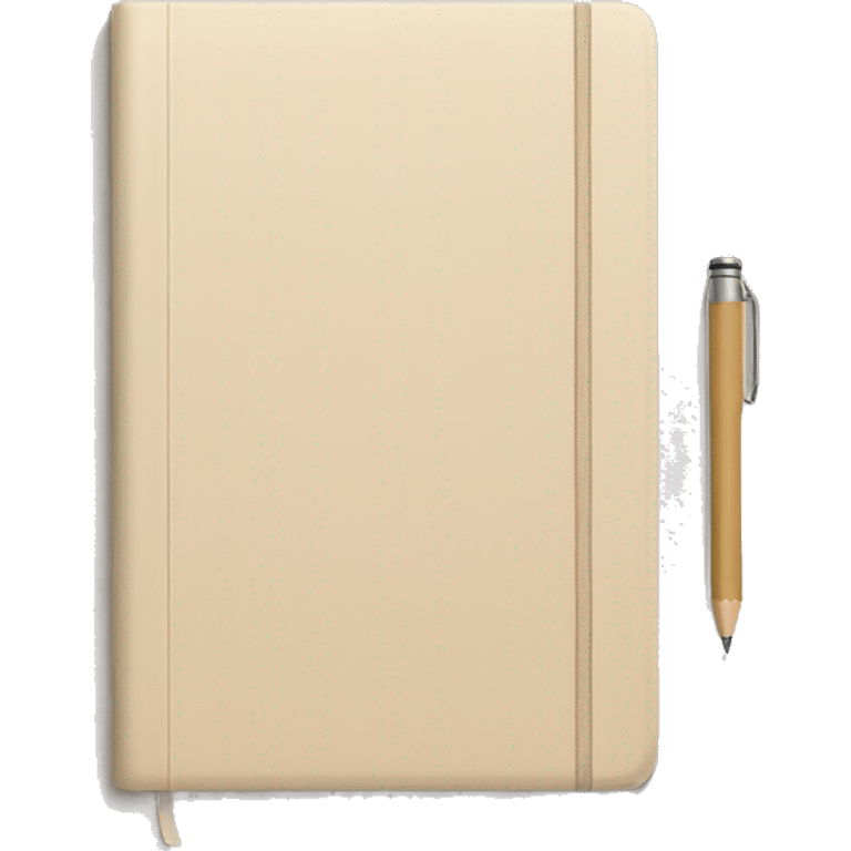 a notebook placed, closed, beige cover emoji