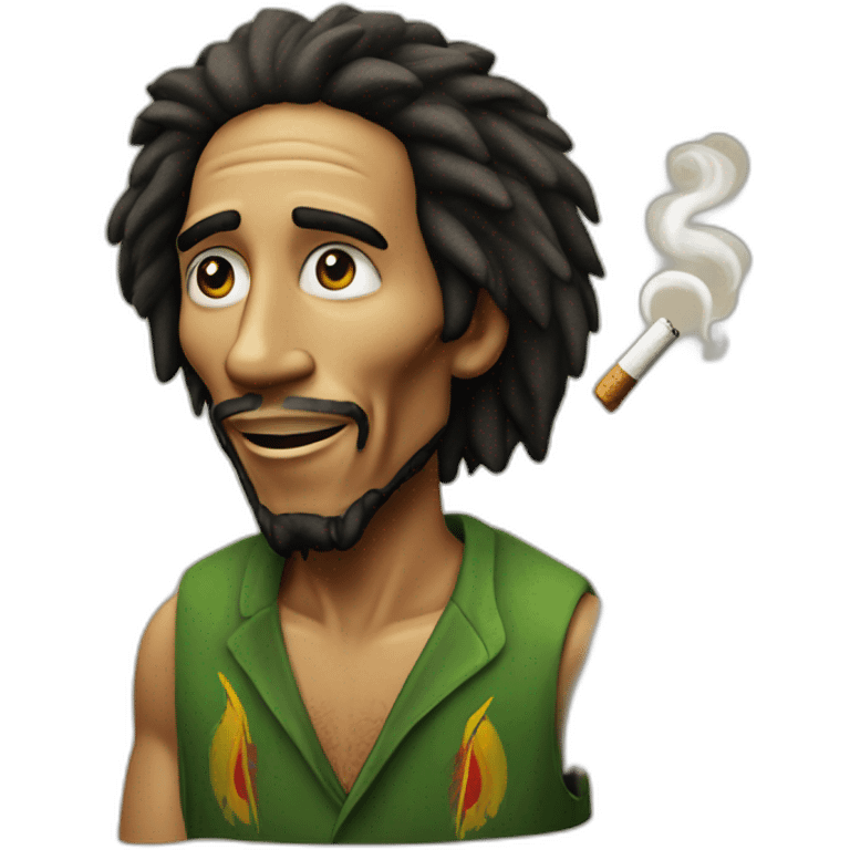 Bob Marley heureux  avec une cigarette emoji