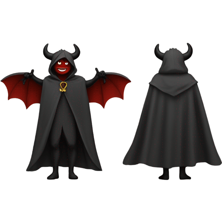 devil cloak and cape, front and back view emoji