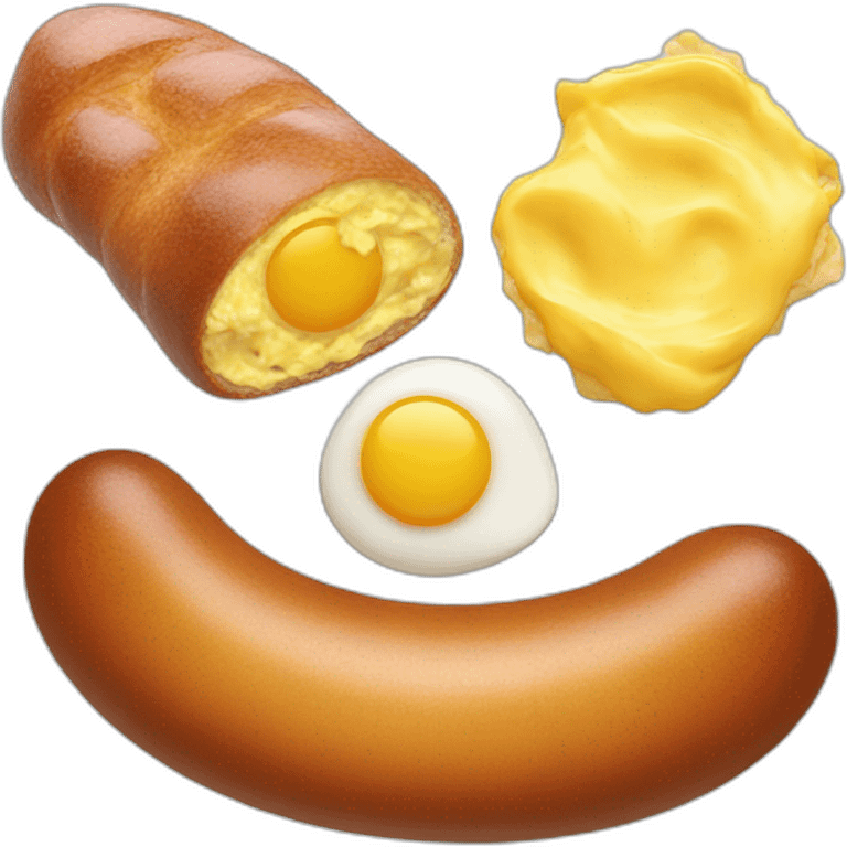 a saussage and two scrambled eggs emoji