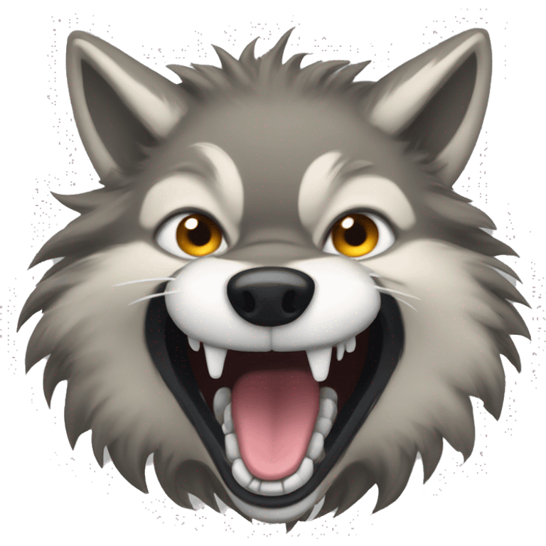 Fluffy coywolf growling emoji