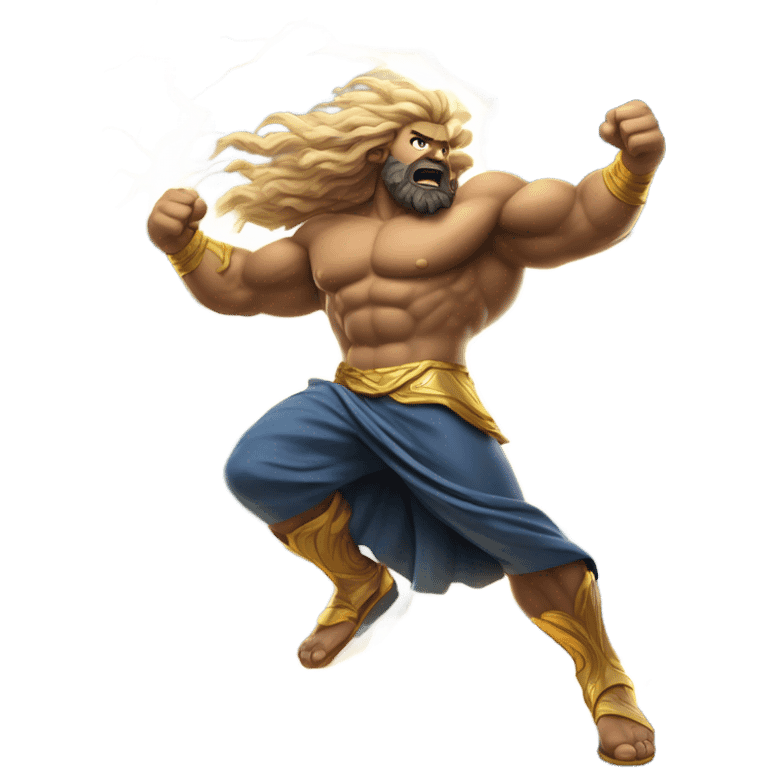 Zeus riding lightning emoji