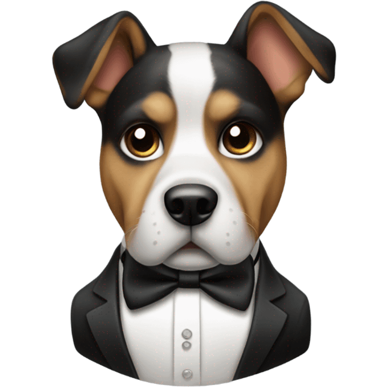 Dog with a tuxedo emoji