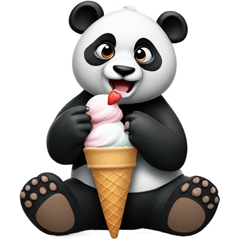 Panda eating ice cream emoji